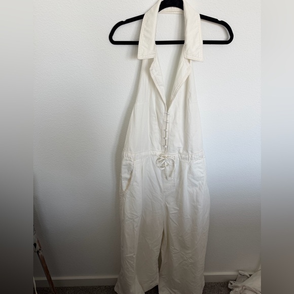 NWT We The Free Dion Wide Leg Halter Overalls Boho ivory Medium - Picture 3 of 6